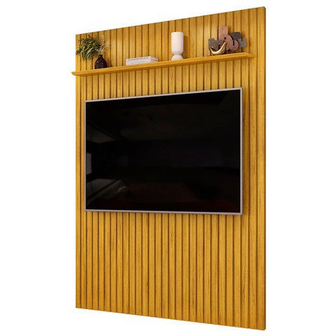 Painel Tv 65 Pol 183cm Suspenso Ripado Noah D04 Cedro - Mpozenato