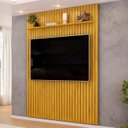 Ver imagem 2 de Painel Tv 65 Pol 183cm Suspenso Ripado Noah D04 Cedro - Mpozenato