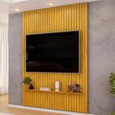 Ver imagem 6 de Painel Tv 65 Pol 183cm Suspenso Ripado Noah D04 Cedro - Mpozenato