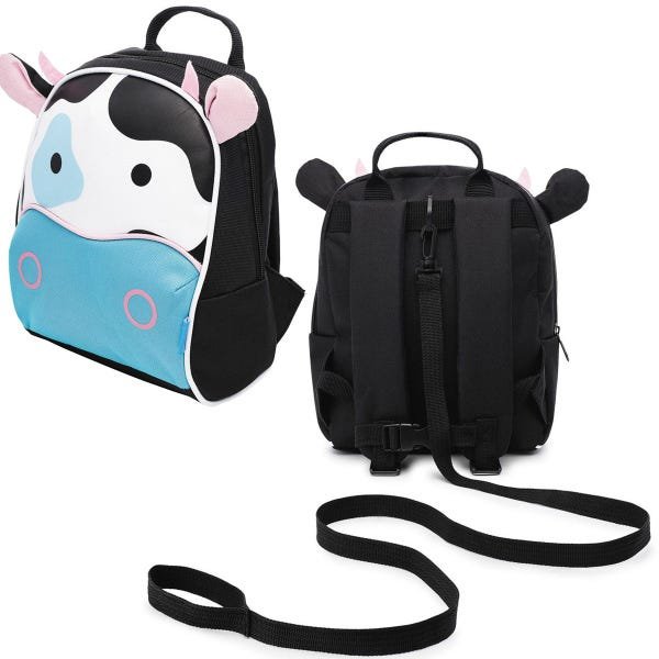 Mochila de Passeio Infantil Com Alças Para Os Braços Guia de Segurança +18 Meses Kababy - Vaquinha - 1