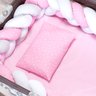 Kit Berço Desmontável Trança Estrelinha Rosa 4 Peças - 2