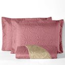 Ver imagem 2 de Colcha - Kit Cobre leito Dupla Face Floral Casal Padrão - 03 peças