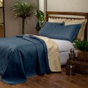 Ver imagem 1 de Colcha - Kit Cobre leito Dupla Face Floral Casal Padrão - 03 pç