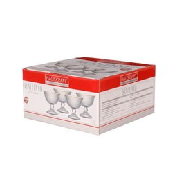 Jogo com 4 Taças para Sobremesa Graffiato de Vidro Transparente Borda Dourada 200ml - 4