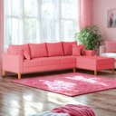 Ver imagem 4 de Sofá 4 Lugares Beny com Chaise Direito Suede Rosa
