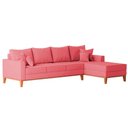 Ver imagem 2 de Sofá 4 Lugares Beny com Chaise Direito Suede Rosa