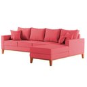 Ver imagem 3 de Sofá 4 Lugares Beny com Chaise Direito Suede Rosa