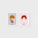 Ver imagem 1 de Kit 2 Quadros Star Wars Princesa Leia e Luke