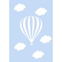 Ver imagem 2 de Kit Três Quadros Balão, Nuvens e Nome Azul e Amarelo