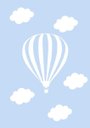 Ver imagem 2 de Kit Três Quadros Balão, Nuvens e Nome Azul e Amarelo