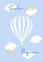 Ver imagem 4 de Kit Três Quadros Balão, Nuvens e Nome Azul e Amarelo