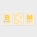 Ver imagem 1 de Kit Três Quadros Gêmeos Balão e Nuvens Amarelo