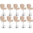 Ver imagem 1 de Kit 10 Banquetas Slim Estofada Giratória com Regulagem de Altura - Nude