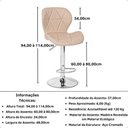 Ver imagem 5 de Kit 10 Banquetas Slim Estofada Giratória com Regulagem de Altura - Nude