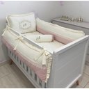 Ver imagem 1 de Kit Berço Imperial Letra a |palha com Rose | 08 Peças
