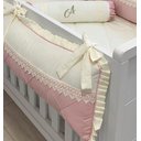 Ver imagem 3 de Kit Berço Imperial Letra a |palha com Rose | 08 Peças