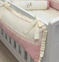 Ver imagem 3 de Kit Berço Imperial Letra a |palha com Rose | 08 Peças