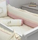 Ver imagem 2 de Kit Berço Imperial Letra a |palha com Rose | 08 Peças