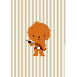 Kit Três Quadros Star Wars Chewbacca, Luke e Que a Força esteja com Você (Nude) - 3