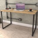 Ver imagem 6 de Kit 02 Mesas para Escritório Home Office 120 Cm Carvalho