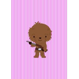 Kit Três Quadros Star Wars Chewbacca, Leia e Que a Força esteja com Você (Rosa) - 3