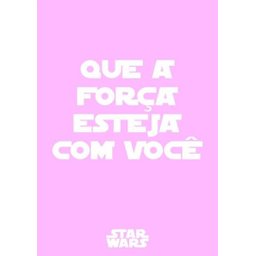 Kit Três Quadros Star Wars Chewbacca, Leia e Que a Força esteja com Você (Rosa) - 4
