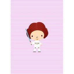 Kit Três Quadros Star Wars Chewbacca, Leia e Que a Força esteja com Você (Rosa) - 2