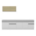 Ver imagem 7 de Armário de Cozinha Compacta 270cm com Rodapé Veneza Multimóveis V2112 Branco/Preto