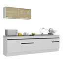 Ver imagem 1 de Armário de Cozinha Compacta 270cm com Rodapé Veneza Multimóveis V2112 Branco/Preto