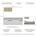 Ver imagem 4 de Armário de Cozinha Compacta 270cm com Rodapé Veneza Multimóveis V2112 Branco/Preto
