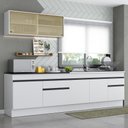 Ver imagem 3 de Armário de Cozinha Compacta 270cm com Rodapé Veneza Multimóveis V2112 Branco/Preto