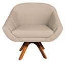 Ver imagem 2 de Poltrona Decorativa Giratória Mm30 Giovana Linho Rosê D01- D'Rossi