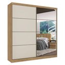 Ver imagem 2 de Guarda Roupa Casal Málaga Full Glass 2 Portas Capuccino Off White e Cômoda Gaveteiro Condessa Capucc