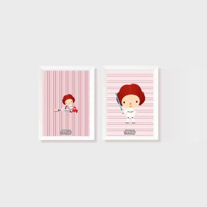 Kit 2 Quadros Star Wars Princesa Leia