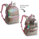 Ver imagem 4 de Mochila Clio Lantejoula Muda de Cor Costas G CG9145 Unicornio - Prata/Branca