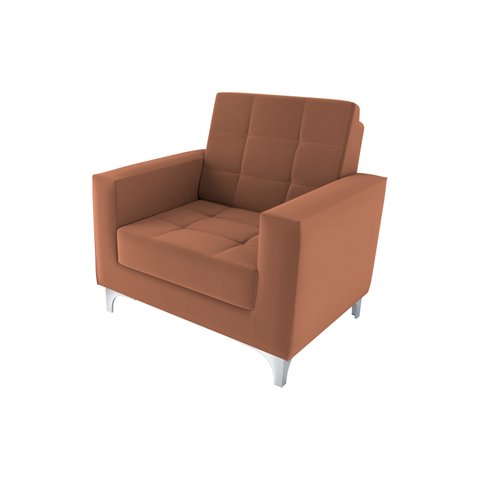 Poltrona Decorativa Thaina Veludo Ferrugem E-435
