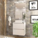 Ver imagem 1 de Gabinete para Banheiro com Cuba e Espelheira com Led 60cm Mdf Branco Dubai - On Móveis
