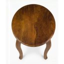 Ver imagem 6 de Mesa de Centro Redonda Madeira Maciça Pés Luis Xv Rústica com Tachões