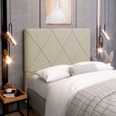 Ver imagem 6 de Cabeceira Cama Box Casal Mel 140cm com Frame Linho Bege - Desk Design