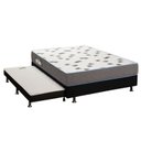 Ver imagem 1 de Cama Box c/Auxiliar Casal: Colchão Espuma Ortobom D33 Light + Base CRC Courano Black(138x188)