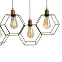 Ver imagem 2 de Pendente Aramado Poptem Colmeia Dourado 5 Soquetes Hexagonal