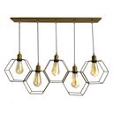 Ver imagem 1 de Pendente Aramado Poptem Colmeia Dourado 5 Soquetes Hexagonal