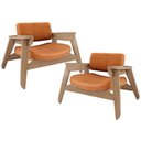 Ver imagem 1 de Kit 2 Poltronas Decorativa para Sala Living Concept L02 Nature Couríssimo Canela - Lyam Decor