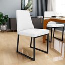 Ver imagem 2 de Cadeira Para Sala De Jantar Base Aço Industrial Preto Dafne L02 Corano Branco - Lyam Decor