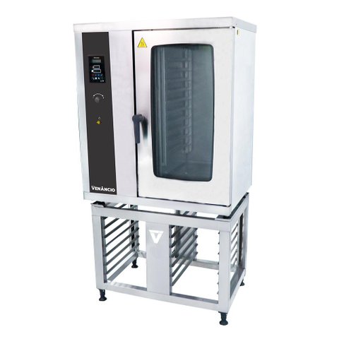 Forno Combinado Don Bidone com Cavalete 10 GN Elétrico Trifásico 380V Venâncio FCDB10E-CFC