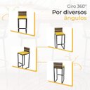Ver imagem 5 de Kit 5 Banquetas Quadrada Junco Cappuccino para Balcão Ilha Cozinha Área Gourmet Bancada Piscina Bar