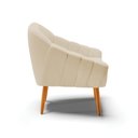 Ver imagem 5 de Kit 2 Poltronas Giovana Linho Areia A27 Pés Palito Castanho - D'Rossi