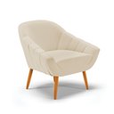 Ver imagem 4 de Kit 2 Poltronas Giovana Linho Areia A27 Pés Palito Castanho - D'Rossi