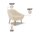 Ver imagem 7 de Kit 2 Poltronas Giovana Linho Areia A27 Pés Palito Castanho - D'Rossi