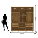 Ver imagem 4 de Guarda Roupa Casal 6 Portas 4 Gavetas Noronha - Nature/alasca